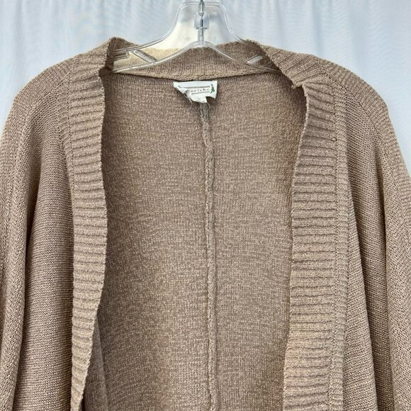 Loveriche Womens Cardigan Sweater Tan Long Sleeve Knit Open Front Pockets Small - Picture 7 of 10